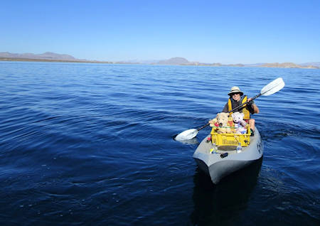Graham kayaking Baja bears